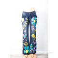 Graffiti Print Jeans tilpasset afslappet engros